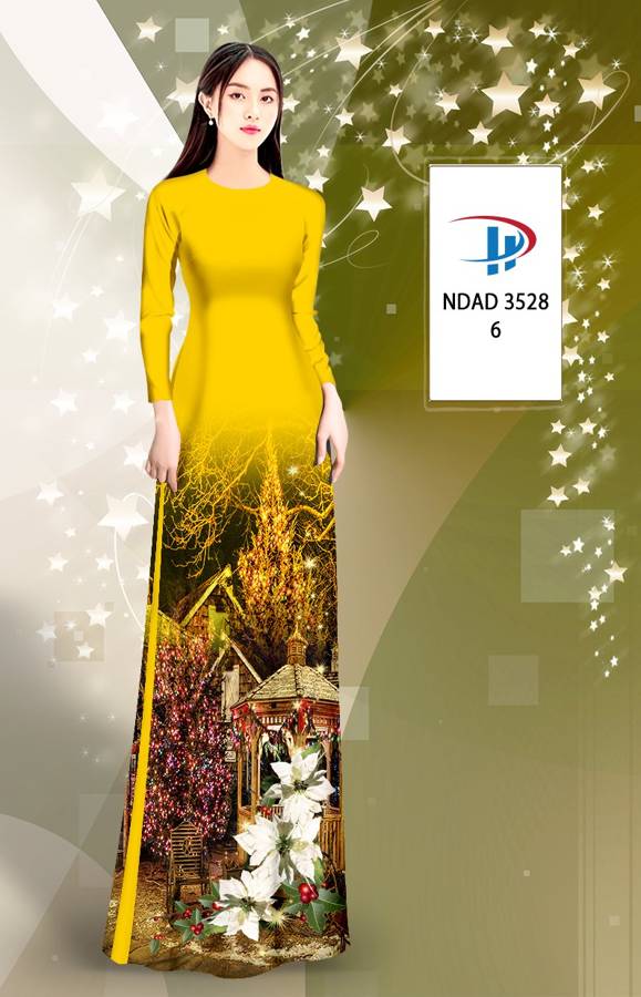 Vải Áo Dài Phong Cảnh Giáng Sinh AD NDAD3528 10